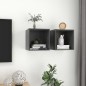 vidaXL Armario de pared 2 uds madera contrachapada gris 37x37x37 cm vidaXL Armario de pared 2 uds madera contrachapada gris 37x37x37 cm