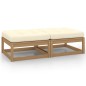 vidaXL Taburetes de jardín con cojines 2 uds madera pino marrón miel vidaXL Taburetes de jardín con cojines 2 uds madera pino marrón miel