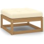 vidaXL Taburetes de jardín con cojines 2 uds madera pino marrón miel vidaXL Taburetes de jardín con cojines 2 uds madera pino marrón miel