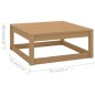 vidaXL Taburetes de jardín con cojines 2 uds madera pino marrón miel vidaXL Taburetes de jardín con cojines 2 uds madera pino marrón miel