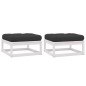 vidaXL Taburetes de jardín con cojines blanco 2 uds madera maciza pino vidaXL Taburetes de jardín con cojines blanco 2 uds madera maciza pino