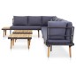 vidaXL Juego muebles de jardín 8 plazas y cojines madera acacia maciza