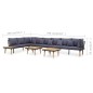 vidaXL Juego muebles de jardín 8 plazas y cojines madera acacia maciza