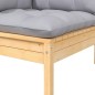 vidaXL Sofá de jardín 2 plazas con cojines grises madera maciza pino vidaXL Sofá de jardín 2 plazas con cojines grises madera maciza pino