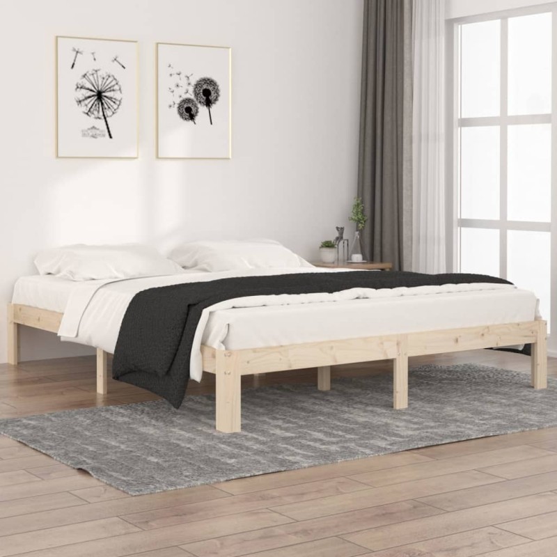 vidaXL Estructura de cama de madera maciza de pino 160x200 cm