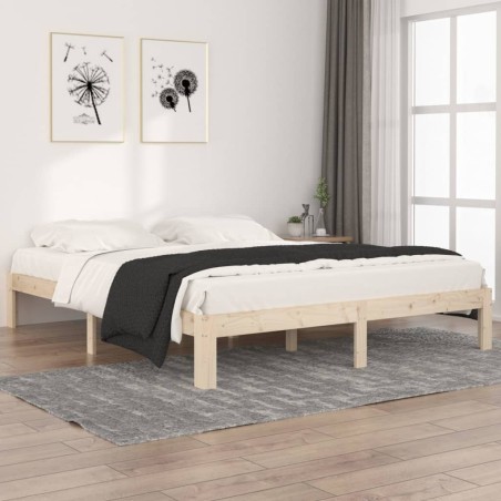 vidaXL Estructura de cama de madera maciza de pino 160x200 cm