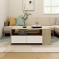 vidaXL Mesa de centro madera contrachapada blanco y Sonoma 102x55x45cm vidaXL Mesa de centro madera contrachapada blanco y Sonoma 102x55x45cm
