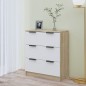 vidaXL Aparador madera contrachapada blanco y roble Sonoma 60x30x70 cm vidaXL Aparador madera contrachapada blanco y roble Sonoma 60x30x70 cm