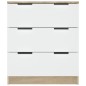 vidaXL Aparador madera contrachapada blanco y roble Sonoma 60x30x70 cm vidaXL Aparador madera contrachapada blanco y roble Sonoma 60x30x70 cm