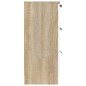vidaXL Aparador madera contrachapada blanco y roble Sonoma 60x30x70 cm vidaXL Aparador madera contrachapada blanco y roble Sonoma 60x30x70 cm