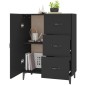 vidaXL Aparador de madera de ingeniería negro 69,5x34x90 cm vidaXL Aparador de madera de ingeniería negro 69,5x34x90 cm