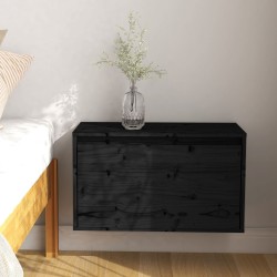 vidaXL Armario de pared de madera maciza de pino negro 60x30x35 cm
