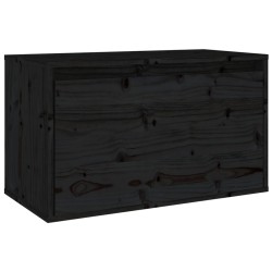 vidaXL Armario de pared de madera maciza de pino negro 60x30x35 cm