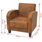 vidaXL Sillón de piel de ante artificial marrón vidaXL Sillón de piel de ante artificial marrón