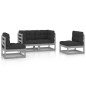 vidaXL Juego de muebles de jardín 4 pzas y cojines madera pino maciza vidaXL Juego de muebles de jardín 4 pzas y cojines madera pino maciza