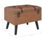 vidaXL Taburete de almacenamiento 40 cm marrón cuero sintético vidaXL Taburete de almacenamiento 40 cm marrón cuero sintético