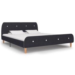 vidaXL Estructura de cama de tela gris oscuro 160x200 cm