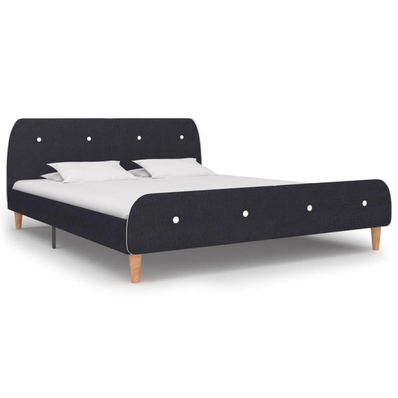 vidaXL Estructura de cama de tela gris oscuro 160x200 cm vidaXL Estructura de cama de tela gris oscuro 160x200 cm