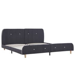 vidaXL Estructura de cama de tela gris oscuro 160x200 cm