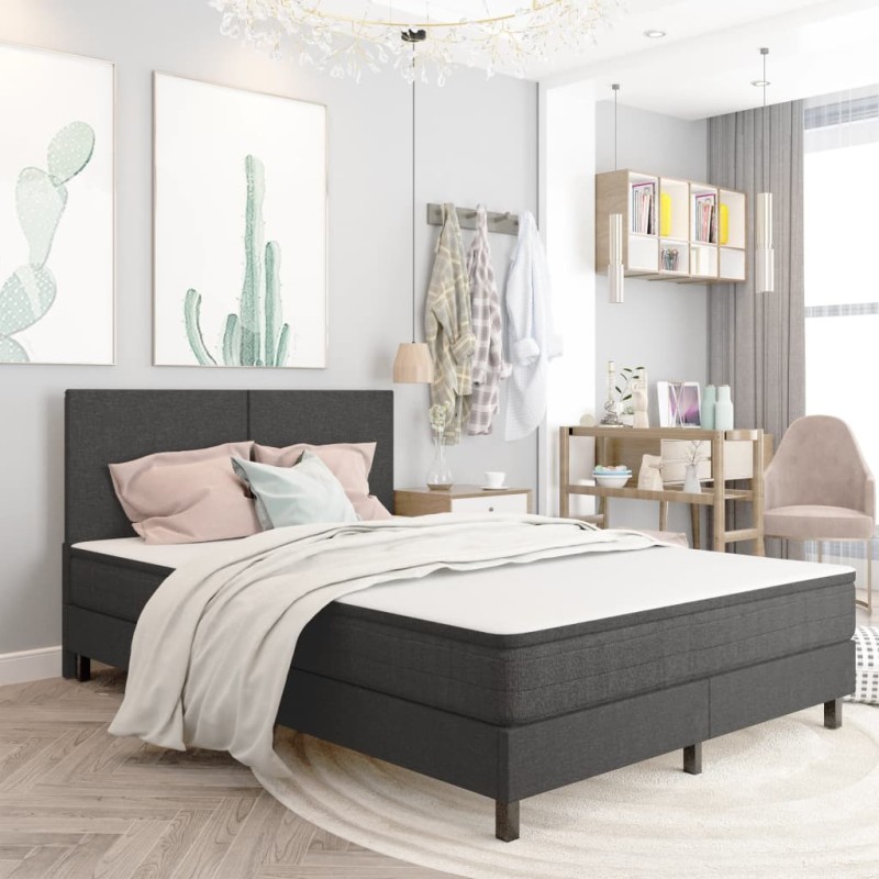 vidaXL Estructura de cama Box Spring tela gris 180x200 cm vidaXL Estructura de cama Box Spring tela gris 180x200 cm