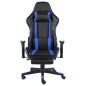 vidaXL Silla gaming giratoria con reposapiés PVC azul vidaXL Silla gaming giratoria con reposapiés PVC azul