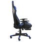 vidaXL Silla gaming giratoria con reposapiés PVC azul vidaXL Silla gaming giratoria con reposapiés PVC azul