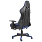 vidaXL Silla gaming giratoria con reposapiés PVC azul vidaXL Silla gaming giratoria con reposapiés PVC azul
