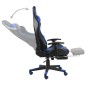 vidaXL Silla gaming giratoria con reposapiés PVC azul vidaXL Silla gaming giratoria con reposapiés PVC azul