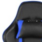 vidaXL Silla gaming giratoria con reposapiés PVC azul vidaXL Silla gaming giratoria con reposapiés PVC azul