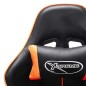 vidaXL Silla de gaming con reposapiés cuero sintético negro y naranja vidaXL Silla de gaming con reposapiés cuero sintético negro y naranja