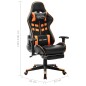 vidaXL Silla de gaming con reposapiés cuero sintético negro y naranja vidaXL Silla de gaming con reposapiés cuero sintético negro y naranja