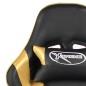 vidaXL Silla gaming giratoria con reposapiés PVC dorado vidaXL Silla gaming giratoria con reposapiés PVC dorado