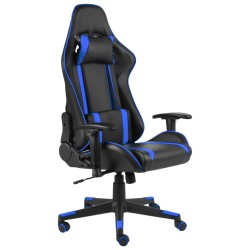 vidaXL Silla gaming giratoria PVC azul