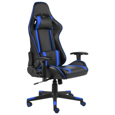 vidaXL Silla gaming giratoria PVC azul