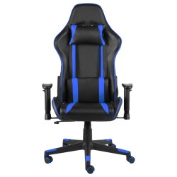 vidaXL Silla gaming giratoria PVC azul