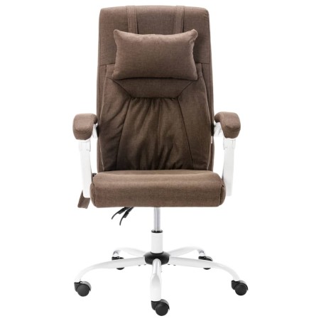 vidaXL Silla de oficina de masaje de tela marrón