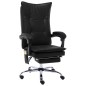 vidaXL Silla de oficina de masaje de cuero sintético negra vidaXL Silla de oficina de masaje de cuero sintético negra