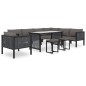 vidaXL Muebles dde jardín 10 pzas y cojines ratán sintético antracita vidaXL Muebles dde jardín 10 pzas y cojines ratán sintético antracita