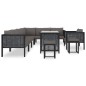vidaXL Muebles dde jardín 10 pzas y cojines ratán sintético antracita vidaXL Muebles dde jardín 10 pzas y cojines ratán sintético antracita