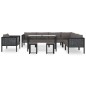 vidaXL Muebles dde jardín 10 pzas y cojines ratán sintético antracita vidaXL Muebles dde jardín 10 pzas y cojines ratán sintético antracita