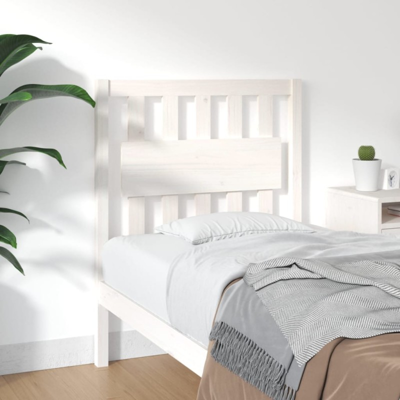vidaXL Cabecero de cama madera maciza de pino blanco 80,5x4x100 cm