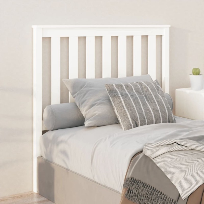 vidaXL Cabecero de cama madera maciza de pino blanco 106x6x101 cm