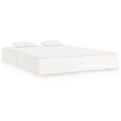 vidaXL Estructura de cama de madera maciza blanca 160x200 cm