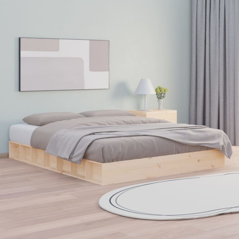 vidaXL Estructura de cama de madera maciza 160x200 cm vidaXL Estructura de cama de madera maciza 160x200 cm