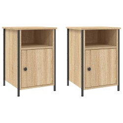 vidaXL Mesitas noche 2 uds madera contrachapada color roble 40x42x60cm
