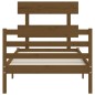 vidaXL Estructura cama con cabecero madera maciza marrón miel 90x200cm vidaXL Estructura cama con cabecero madera maciza marrón miel 90x200cm