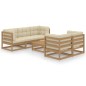 vidaXL Muebles de jardín 6 piezas con cojines de madera de pino maciza