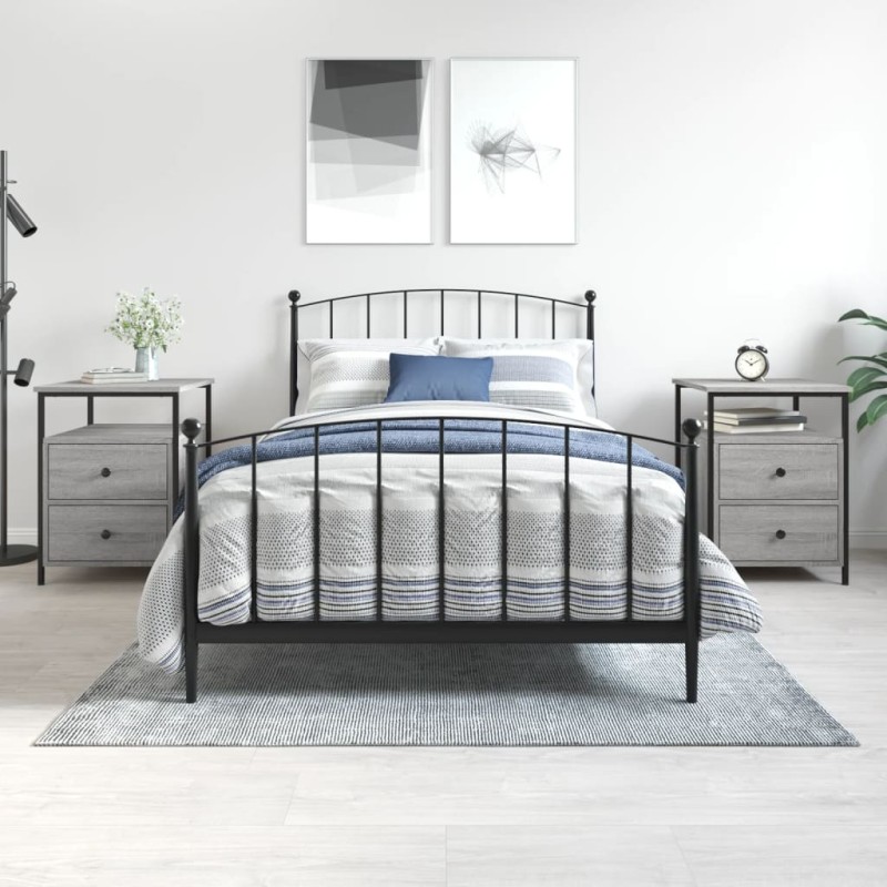 vidaXL Mesitas noche 2 uds madera ingeniería gris Sonoma 44x45x60 cm vidaXL Mesitas noche 2 uds madera ingeniería gris Sonoma 44x45x60 cm