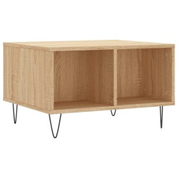 vidaXL Mesa de centro madera contrachapada roble Sonoma 60x50x36,5 cm