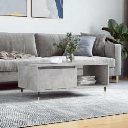 vidaXL Mesa de centro madera contrachapada gris hormigón 90x50x36,5 cm